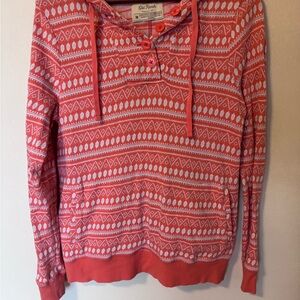 Old Ranch Women's Peach and light Teal Patterned Sweater